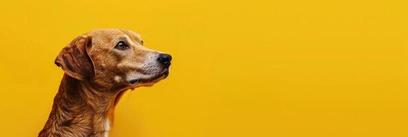 Minimalistic Dog Sideview with Copyspace photo