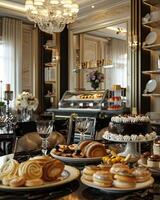 Luxury Bakery on Elegant Dining Table photo