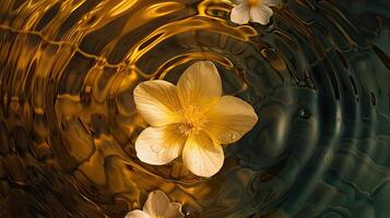 Floating Flower with Yellow Petals photo