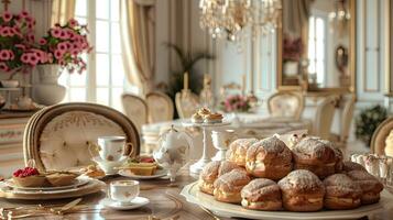 Luxury Bakery on Elegant Dining Table photo