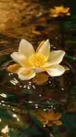 Floating Flower with Yellow Petals photo