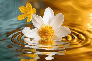 Floating Flower with Yellow Petals photo