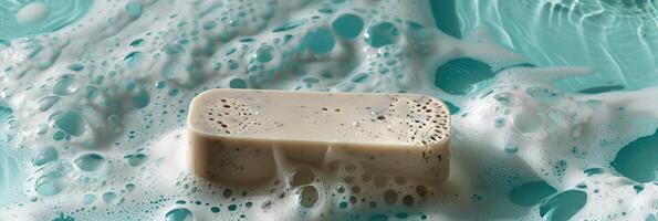 Floating Exfoliating Soap Bar in the Sea photo