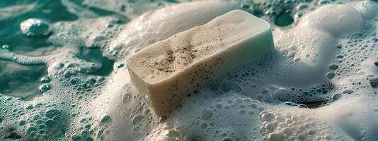 Floating Exfoliating Soap Bar in the Sea photo