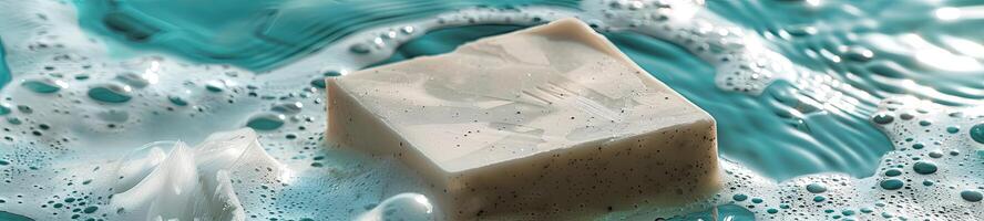 Floating Exfoliating Soap Bar in the Sea photo