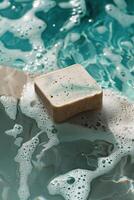 Floating Exfoliating Soap Bar in the Sea photo