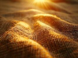 Close-Up Linen Fabric, Detailed Fiber Texture photo