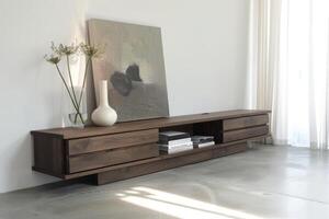 Sleek Smoked Oak Media Console for Modern Living Spaces photo