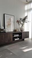 Sleek Smoked Oak Media Console for Modern Living Spaces photo