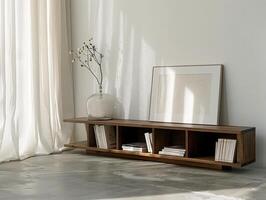 Sleek Smoked Oak Media Console for Modern Living Spaces photo