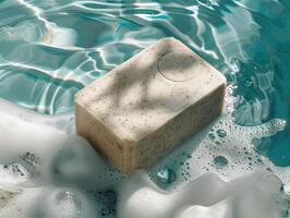 Floating Exfoliating Soap Bar in the Sea photo