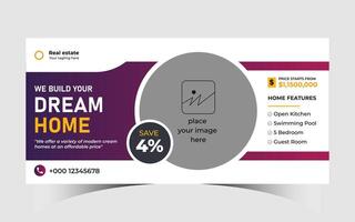 Banner template for real estate company, web ads vector