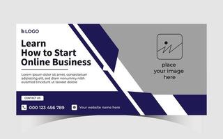 Creative Start-Up online Business Strategy social media, web banner template, corporate banner, header, business webinar banner vector