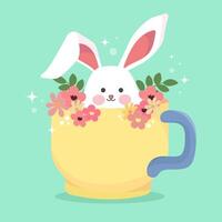 conejito adorable linda con vistoso color ilustración vector