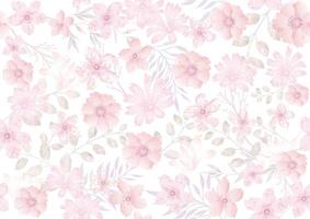 Watercolor Seamless Floral Pattern Illustration. Horizontally And Vertically Repeatable. vector