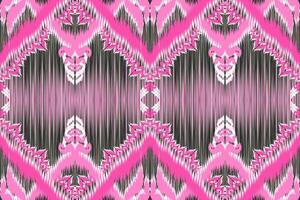 Bohemian Chic Handmade Ikat Fabric Pattern Unveiling Timeless Asian Tradition and Artistry. vector