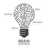 circuit brain light bulb concept infograph technology template, presentation infographics. vector