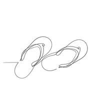 continuous line drawing flip flop illustration vector