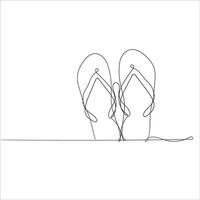 continuous line drawing flip flop illustration vector