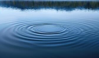 A gentle breeze causing ripples on the surface of a spring lake photo