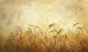 Closeup view of wheat in the field of wheat, selective focus photo