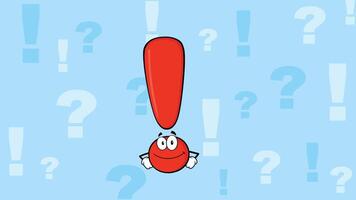 Exclamation Mark Cartoon Character Pointing With Finger video