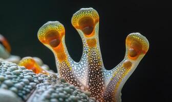 Detailed close-up of Rana arvalis webbed feet photo