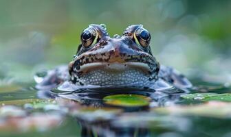 Close-up portrait of a Rana arvalis photo