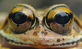 Extreme close-up of Rana arvalis eyes photo