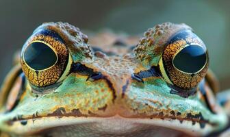 Extreme close-up of Rana arvalis eyes photo