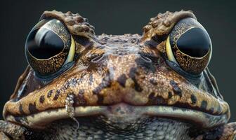 Detailed macro portrait of a Rana arvalis photo