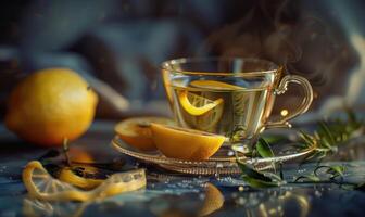 Bergamot tea with a lemon twist photo