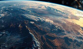 A satellite view of Earth from space, cosmos background photo