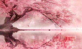 Cereza florecer árbol en lleno floración, primavera naturaleza foto