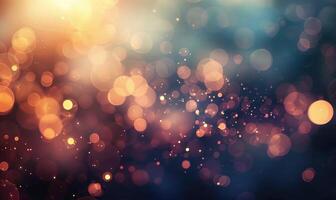 Soft bokeh lights twinkling against a dark background, abstract background with bokeh lights photo