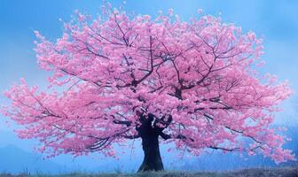 Cherry blossom tree in full bloom, spring nature photo