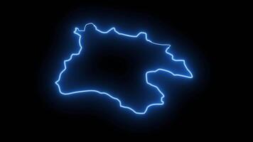 map of Pyongyang in north korea with glowing neon effect video