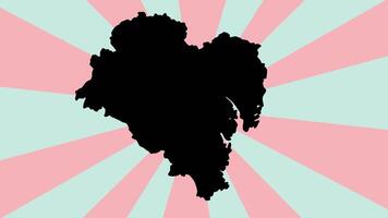 mapa do ulsan dentro sul Coréia com rotativo fundo video