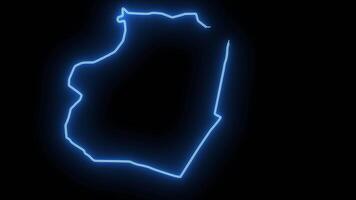 map of Ar-Raqqah Governorate in syria with glowing neon effect video