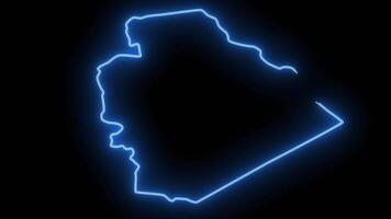 map of Al-Suwayda in syria with glowing neon effect video