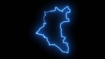 map of Daraa in syria with glowing neon effect video