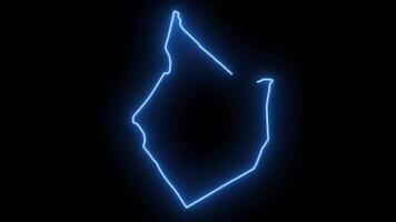 map of Dayr az-Zawr Governorate in syria with glowing neon effect video