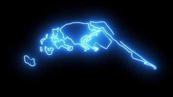 mapa do jaffna dentro sri lanka com brilhando néon efeito video