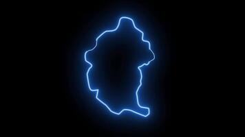 kaart van kegalle in sri lanka met gloeiend neon effect video