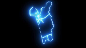 map of Colombo in Sri Lanka with glowing neon effect video