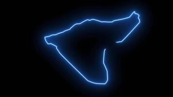 map of Qamishli in syria with glowing neon effect video