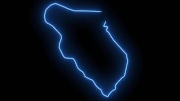 map of Chikwawa in malawi with glowing neon effect video