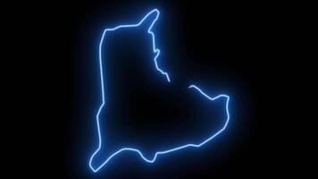 map of Mulanje in malawi with glowing neon effect video