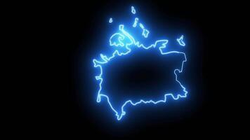 Cluj-Napoca map in romania with glowing neon effect video