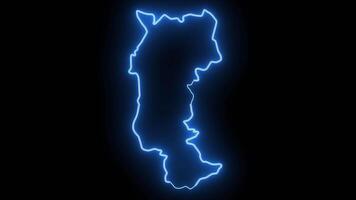 map of Mzimba District in malawi with glowing neon effect video